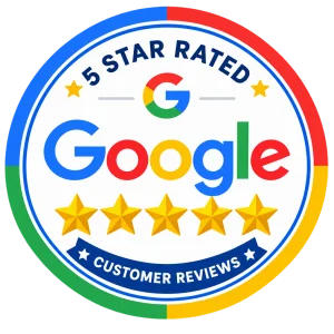 5 star rated on Google customer reviews